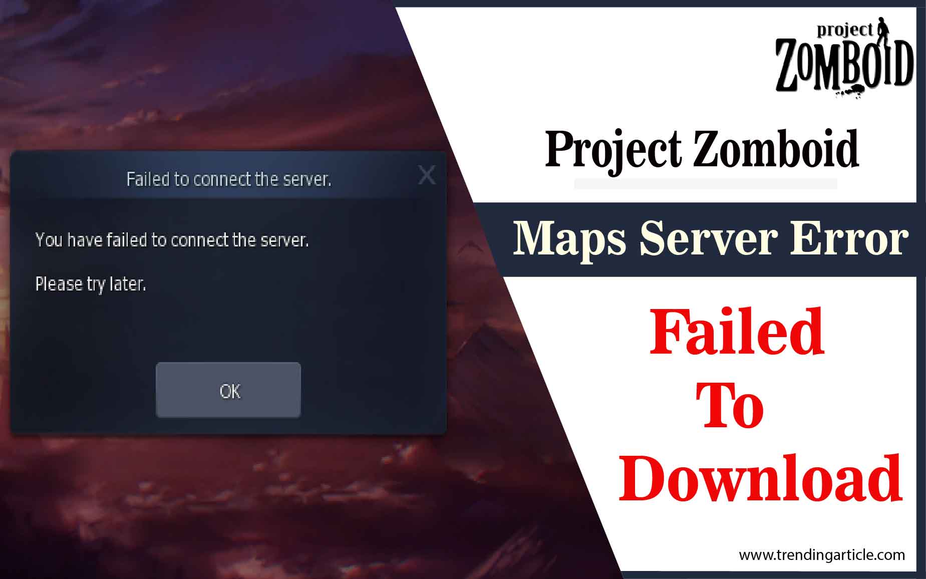 failed to download map from the server project zomboid
